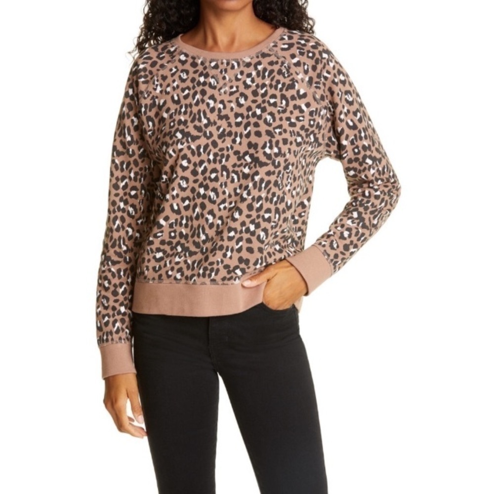 Rails Theo Sweatshirt Mountain Leopard SZ M Elevated Basic Cheetah Leopard